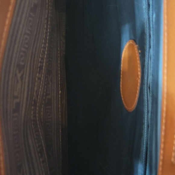 YSL CHARCOAL GRAY & BROWN LEATHER TOTE BAG - Picture 7 of 17